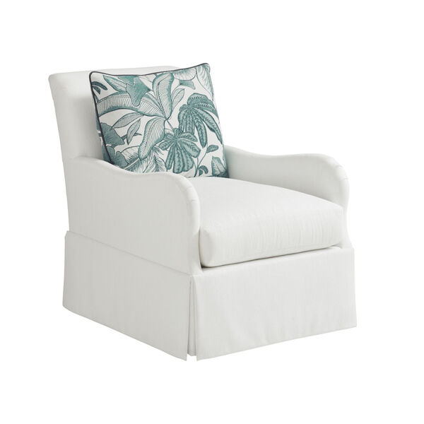 Ocean Breeze White Palm Frond Swivel Chair, image 1