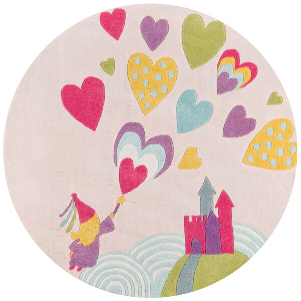Lil Mo Whimsy Fairy Princess Pink Round: 5 Ft. x 5 Ft. Round Rug, image 6