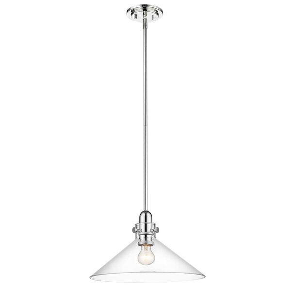 Dwyer Polished Nickel One-Light Pendant with Clear Glass, image 5