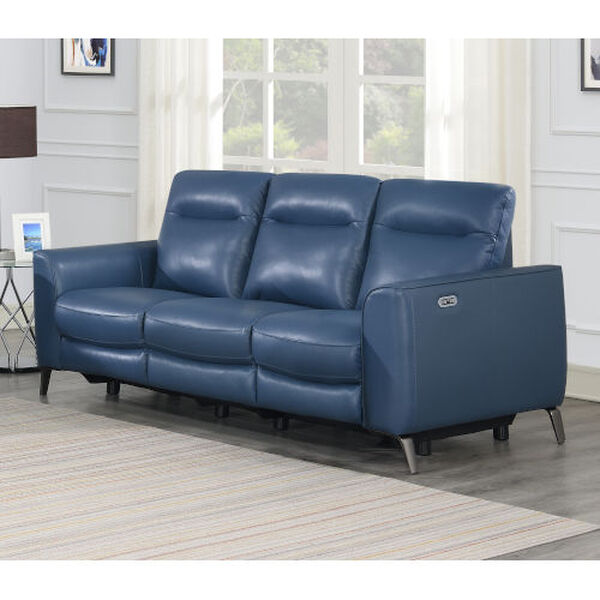 Sansa Ocean Blue Power Reclining Sofa, image 2