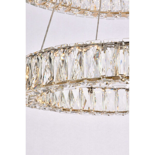 Monroe Gold 28-Inch Integrated LED Double Ring Chandelier, image 5