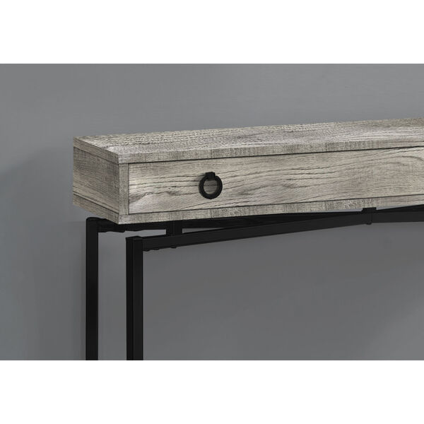 Gray and Black 12-Inch Console Table with Large Storage Drawer, image 3