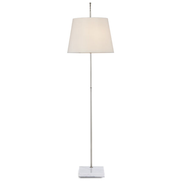 Cloister Brushed Nickel and White Two-Light Floor Lamp, image 5