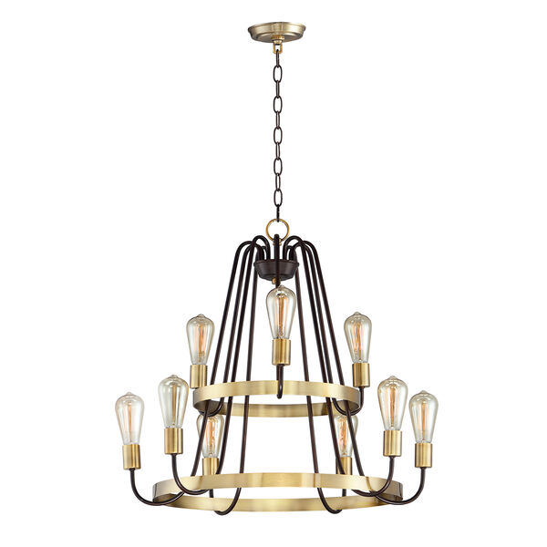 Haven Oil Rubbed Bronze and Antique Brass 27-Inch LED Chandelier, image 1