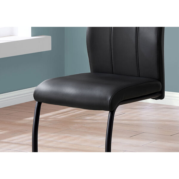 Black 39-Inch Curved Back Dining Chair, 2 Pieces, image 3