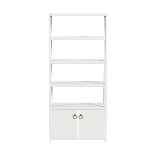 Lark White Etagere Bookcase Cabinet, image 6