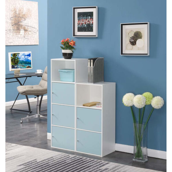 White and Sea Foam 35-Inch Xtra Storage Two Door Cabinet, image 5