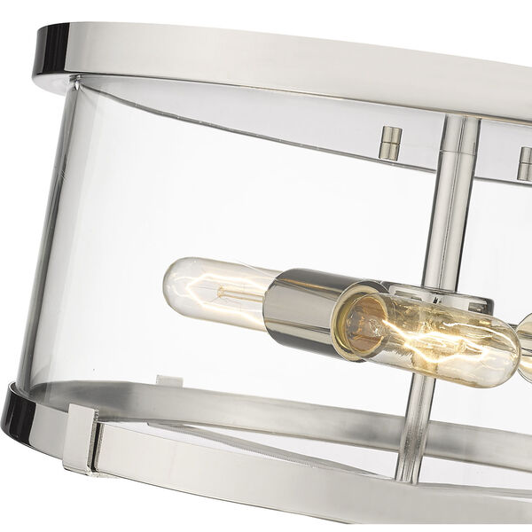 Callista Polished Nickel Three-Light Flush Mount with Clear Glass Shade, image 6