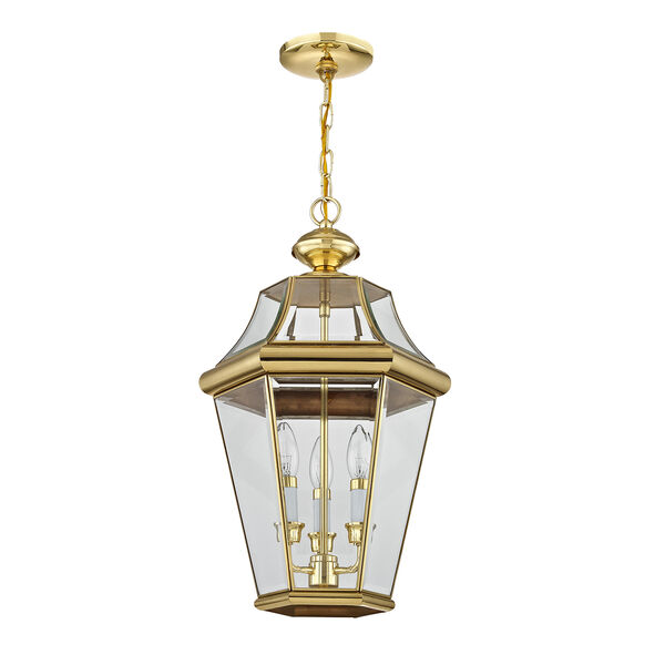 Georgetown Polished Brass Three-Light Outdoor Pendant, image 5