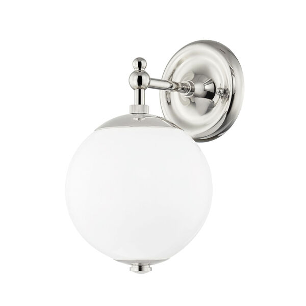Sphere No.1 Polished Nickel One-Light Wall Sconce, image 1