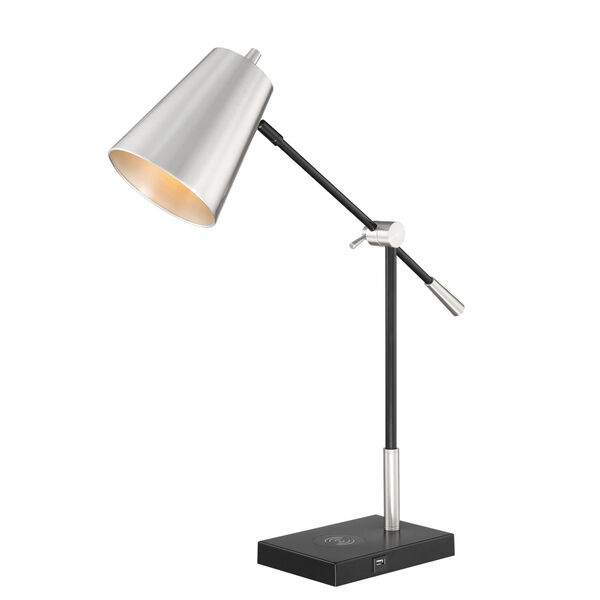 Salma Brushed Nickel One-Light Desk Lamp, image 1