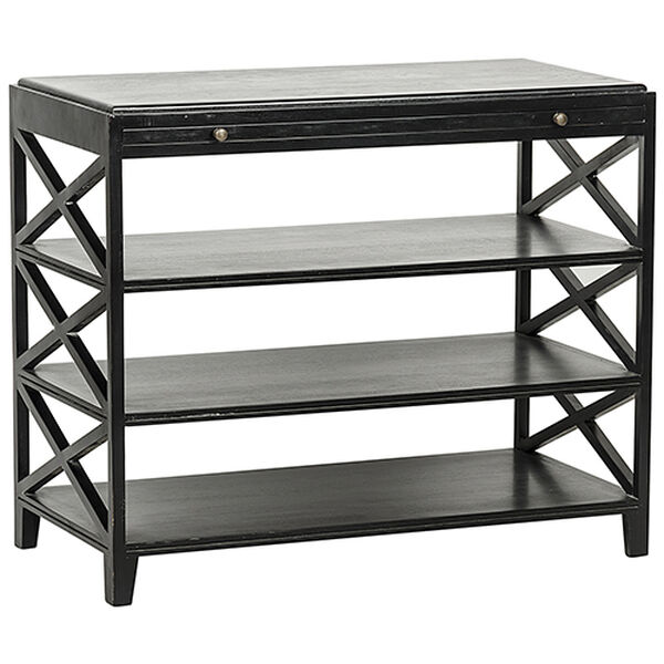 Sutton Hand Rubbed Black Criss-Cross Side Table, image 1