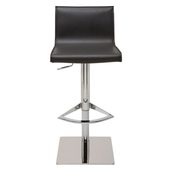 Colter Matte Black and Silver Adjustable Stool, image 2