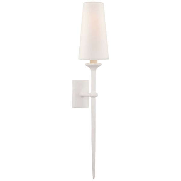Iberia Single Sconce in Plaster White with Linen Shade by Julie Neill, image 1