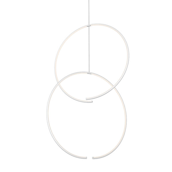 Torc Satin White Two-Light LED Double Pendant, image 1