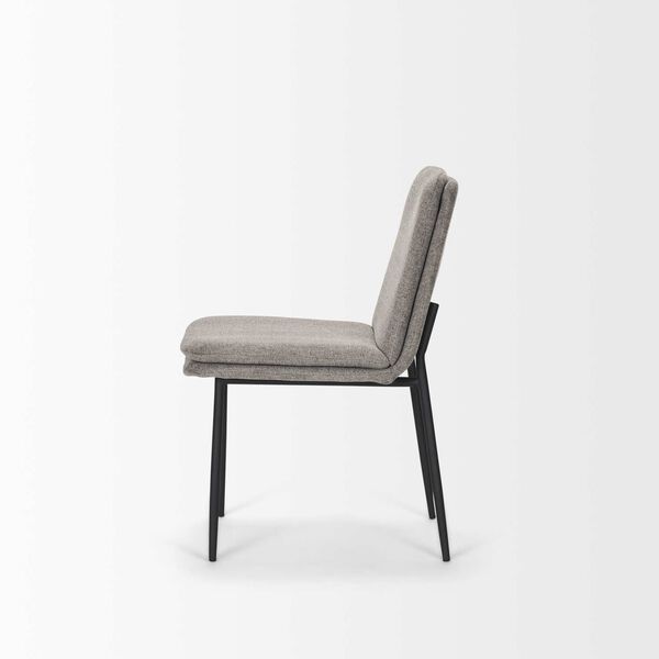 Eve Gray Fabric and Matte Black Metal Dining Chair, image 3