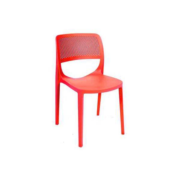 Mila Red Outdoor Stackable Side Chair, Set of Four, image 2