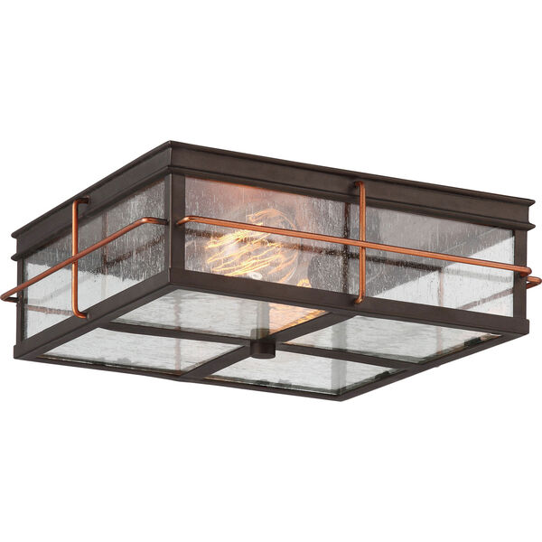 Afton Bronze and Copper Two-Light Outdoor Flush Mount, image 1