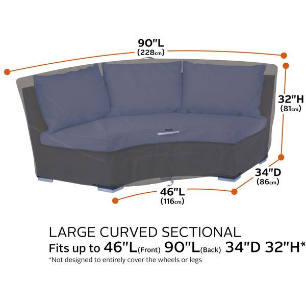 Maple Dark Taupe Patio Curved Modular Sectional Sofa Cover, image 4