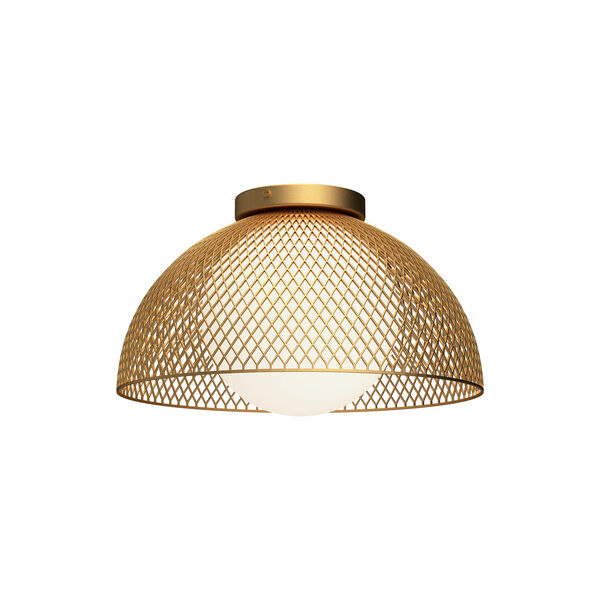Haven Gold One-Light Flush Mount with Opal Glass, image 1