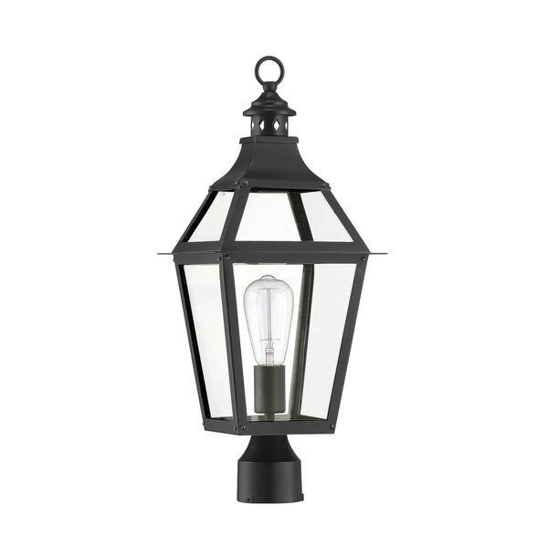 Jackson Black and Gold Highlighted One-Light Outdoor Post Lantern, image 2