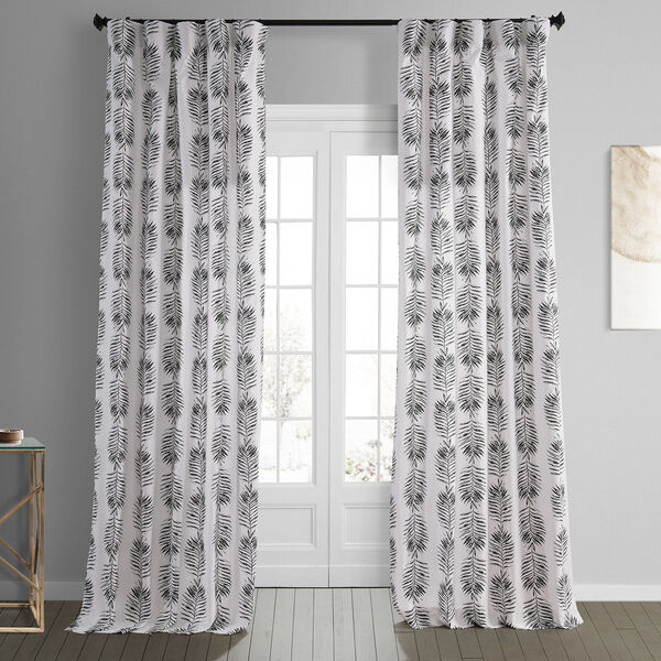Sago Black Printed Cotton Single Panel Curtain, image 1