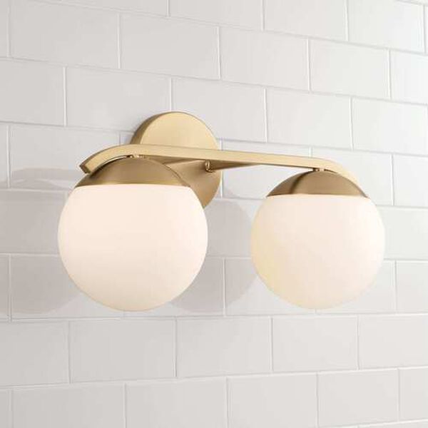 Oliver Matte Brass Two-Light Bath Vanity, image 2