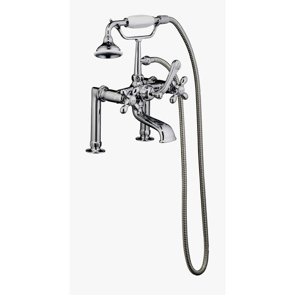 Polished Chrome Tub Kit, 61-Inch Cast Iron, Double Roll Top, Base, Filler, Supplies, and Drain, image 2