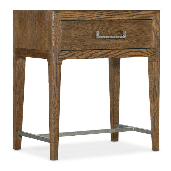 Chapman Warm Brown and Pewter Nightstand, image 1