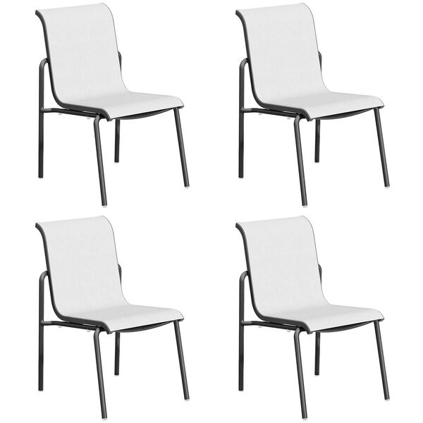 Orso White Black Sling Side Chair , Set of Four, image 1
