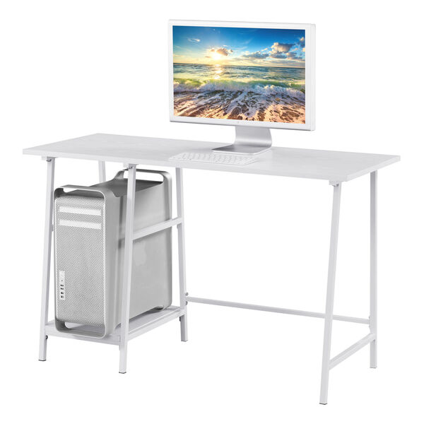 Design2Go White Wood Metal Desk, image 4