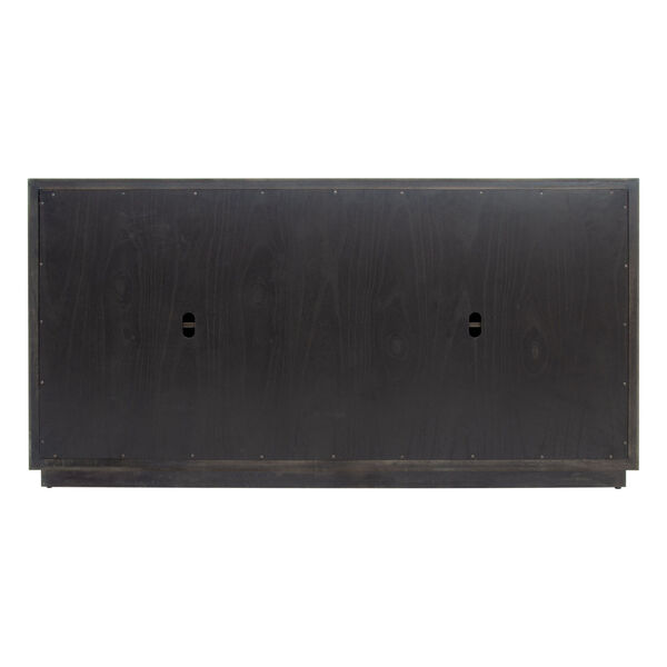 Dark Brown and Metallic Undertones Edwards Leather Cabinet, image 5