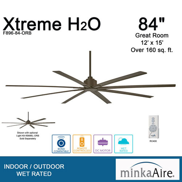 XTREME H20 Oil Rubbed Bronze 84-Inch Slipstream Wet Location Ceiling Fan, image 5
