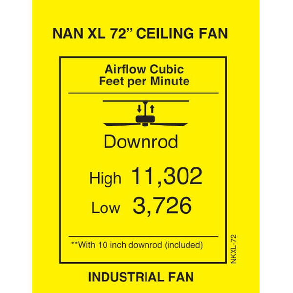 Nan XL Matte Black 72-Inch Ceiling Fan with Walnut Blades, image 3