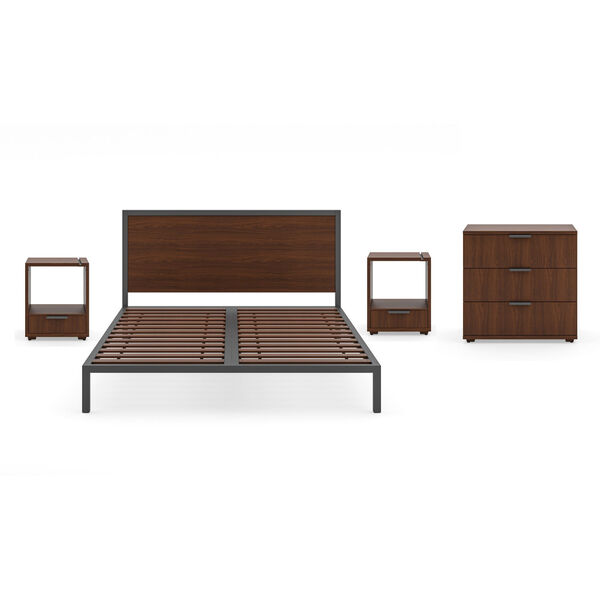 Merge Brown Queen Bed with Nightstand and Chest, Four-Piece, image 2