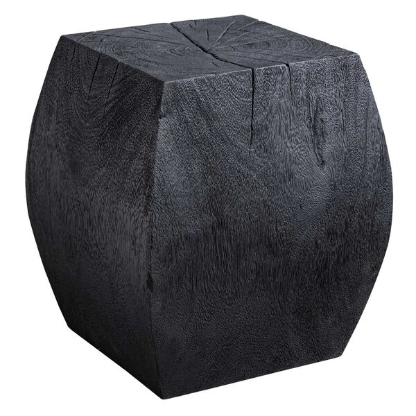 Grove Rustic Black Wooden Accent Stool, image 1