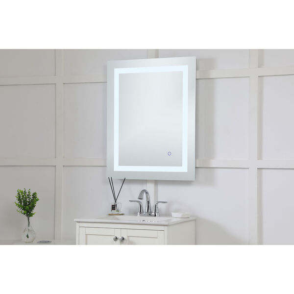Helios Silver 30 x 24 Inch Aluminum Touchscreen LED Lighted Mirror, image 3