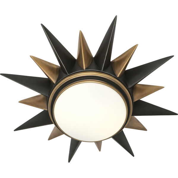 Cosmos Bronze Two-Light Flushmount With Frosted Glass Diffuser, image 1
