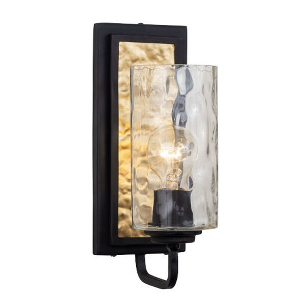 Hammer Time Carbon and French Gold One-Light Wall Sconce, image 1