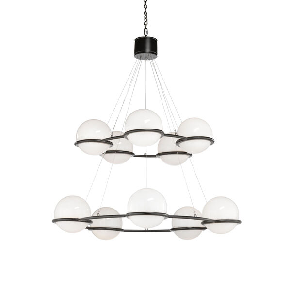 Cobbs Court Black and White Double Tiered Chandelier, image 3
