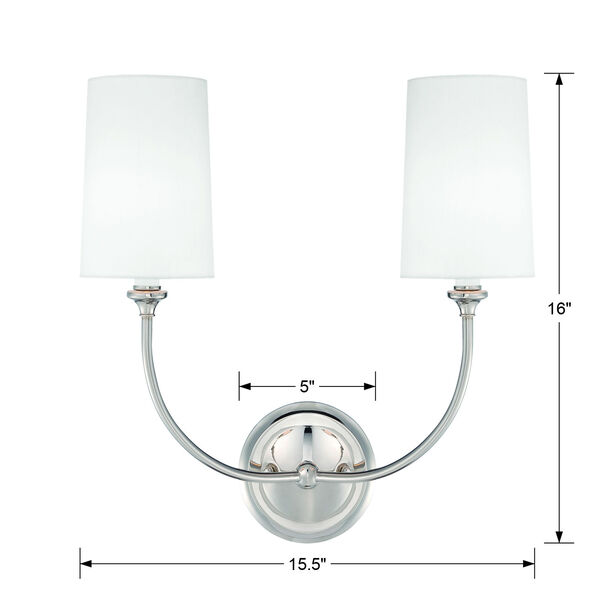 Sylvan Polished Nickel Two-Light Wall Sconce by Libby Langdon, image 4