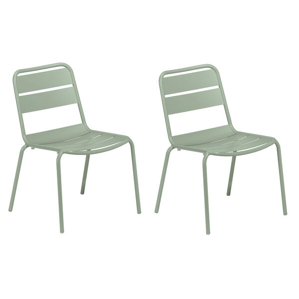 Kapri Sage Powder Coated Aluminum Frame Side Chair , Set of Two, image 1