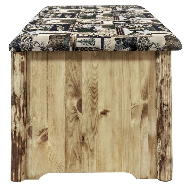 Glacier Country Stain and Lacquer Blanket Chest with Woodland Upholstery, image 5
