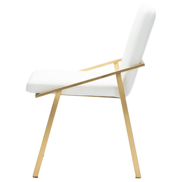 Nika White and Gold Dining Chair, image 3