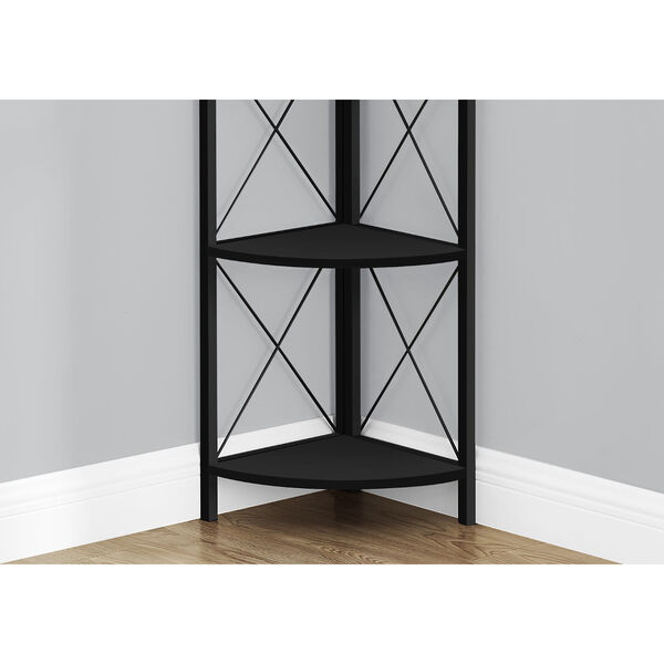 Black Corner X-Design Bookcase, image 3