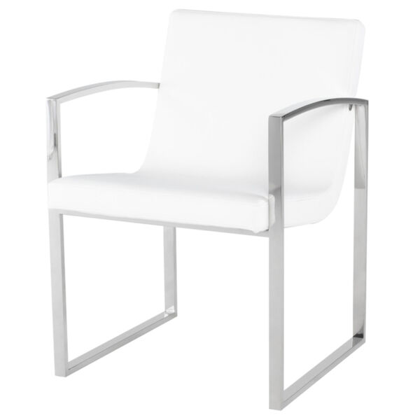 Clara White and Silver Dining Chair, image 1