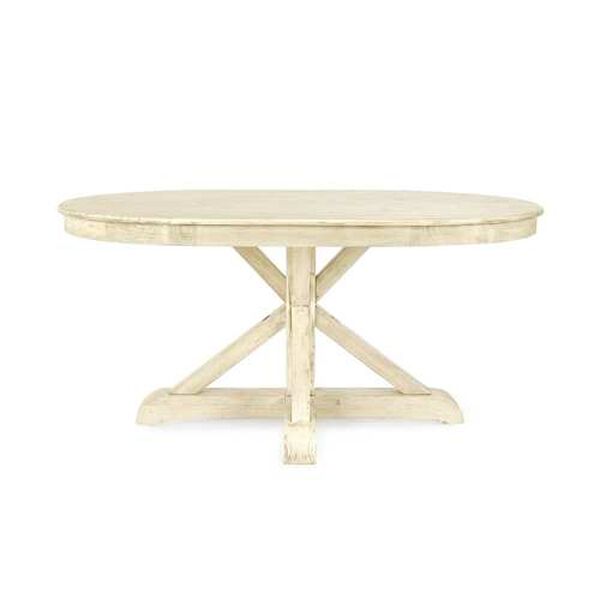 Kenna Ivory Sun-Bleached 63-Inch Oval Dining Table, image 1