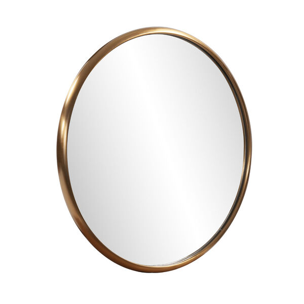 Yorkville Brushed Brass 20-Inch Round Wall Mirror, image 2