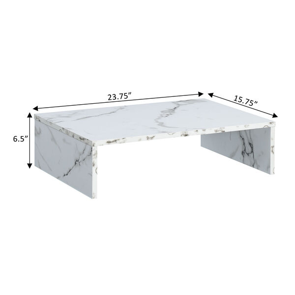 Designs2Go White Faux Marble Small TV Monitor Riser for TVs up to 26 Inches, image 4