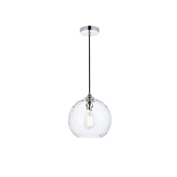 Cashel Chrome and Clear One-Light Pendant, image 1